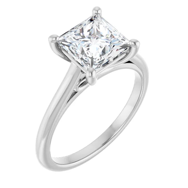 14K White Gold 2.59 CTW Cushion Accented Infinity-Inspired Lab Grown Diamond Engagement Ring