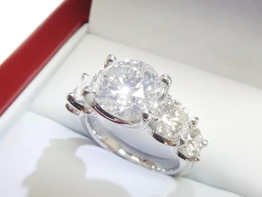 18K White Gold 2.28 CTW Cushion Diamond Engagement Ring
