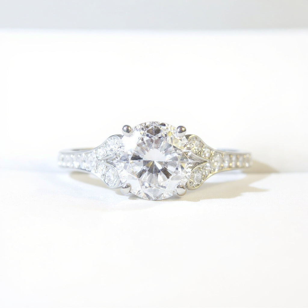 18K White Gold 1.50 CTW Split-Shank Diamond Engagement Ring