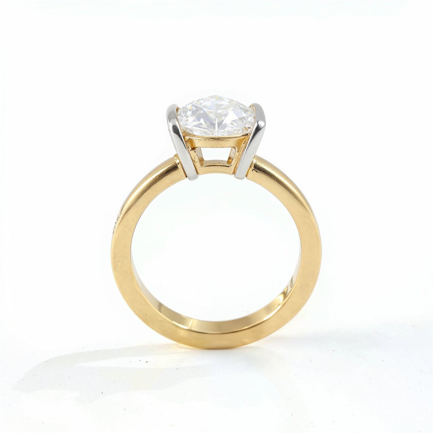 18K Yellow/White Gold 1.30 CTW Two-Tone Floating Diamond Engagement Ring