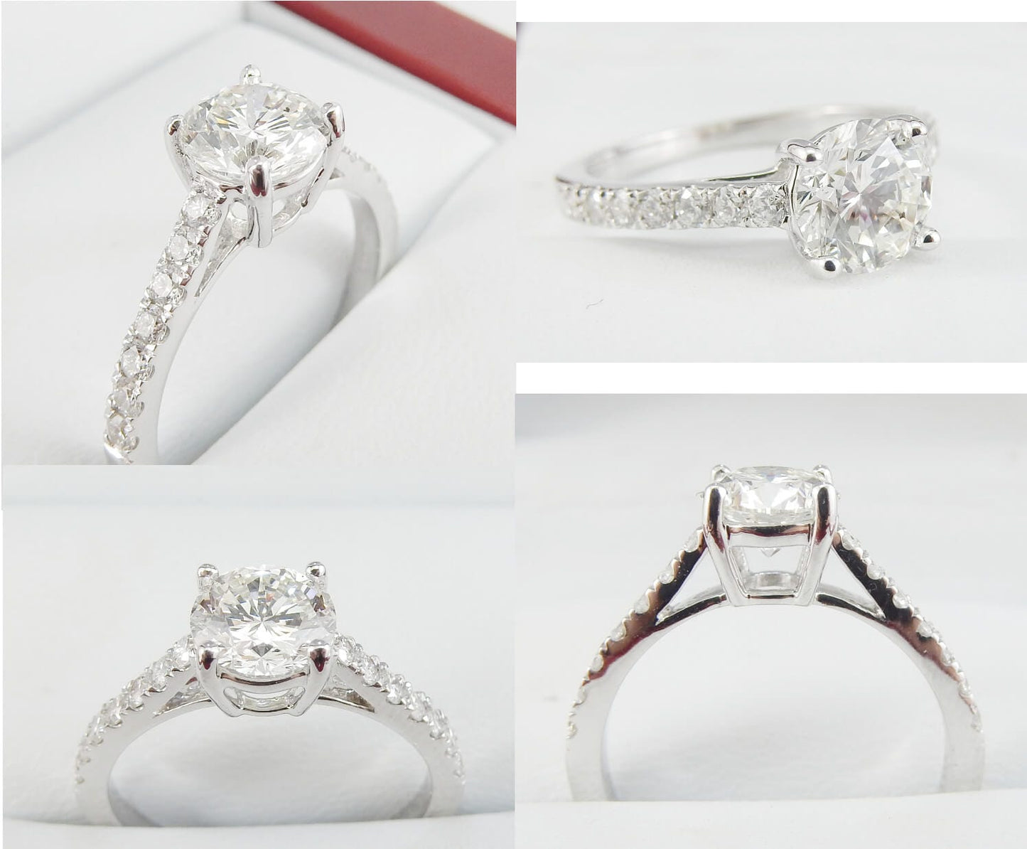 14K White Gold 1.00 CTW Round Diamond Split-Shank Engagement Ring