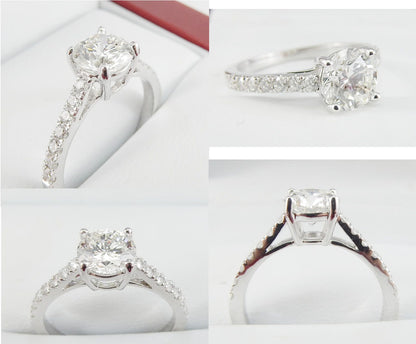 14K White Gold 1.00 CTW Round Diamond Split-Shank Engagement Ring