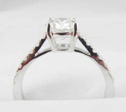 14K White Gold 1.00 CTW Round Diamond Split-Shank Engagement Ring