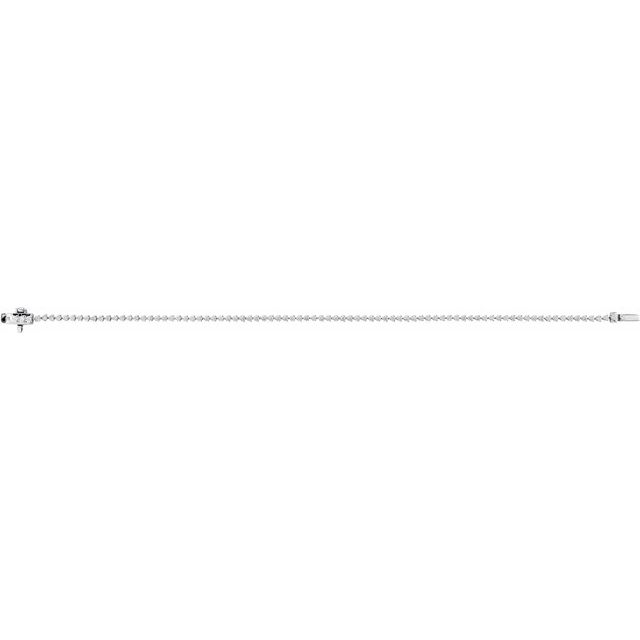 14K White Gold 1.50 CTW Round Prong-Set Diamond Tennis Bracelet