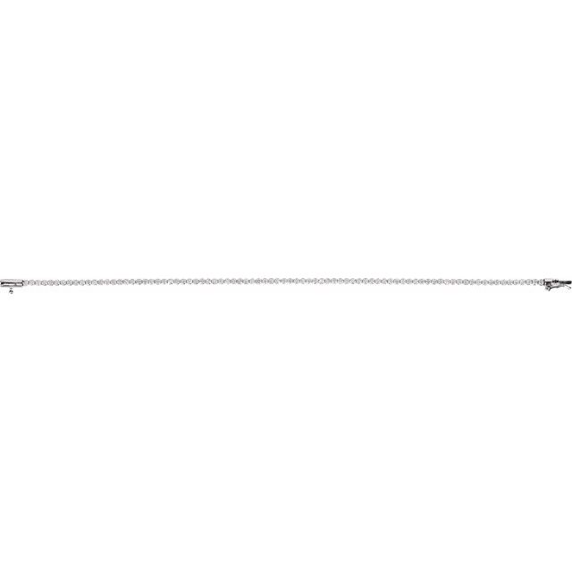 14K White Gold 1.63 CTW Round Diamond Line Bracelet