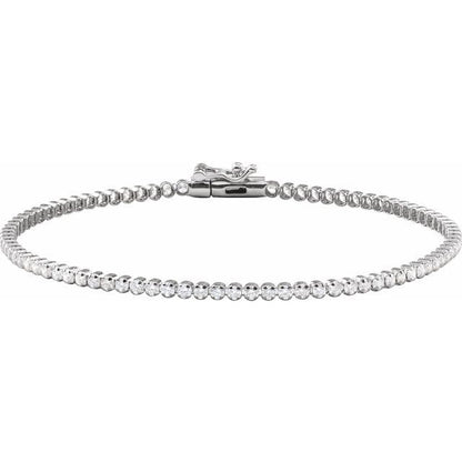 14K White Gold 1.63 CTW Round Diamond Line Bracelet