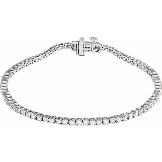 14K White Gold 2.00 CTW Round Prong-Set Lab Grown Diamond Line Bracelet