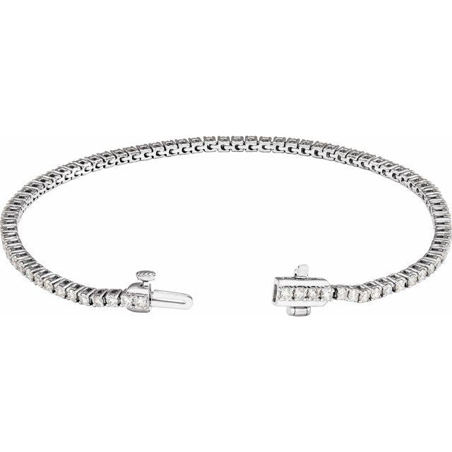 14K White Gold 2.00 CTW Round Prong-Set Lab Grown Diamond Line Bracelet