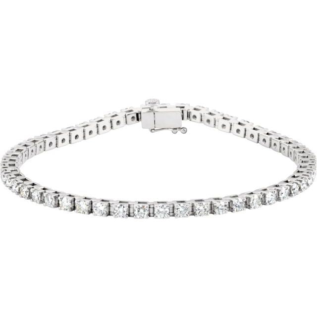 14K White Gold 3.50 CTW Round Lab Grown Diamond Tennis Bracelet