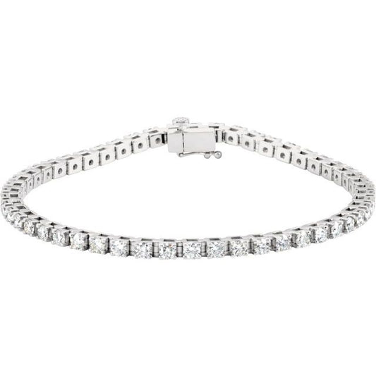 14K White Gold 3.50 CTW Round Lab Grown Diamond Tennis Bracelet