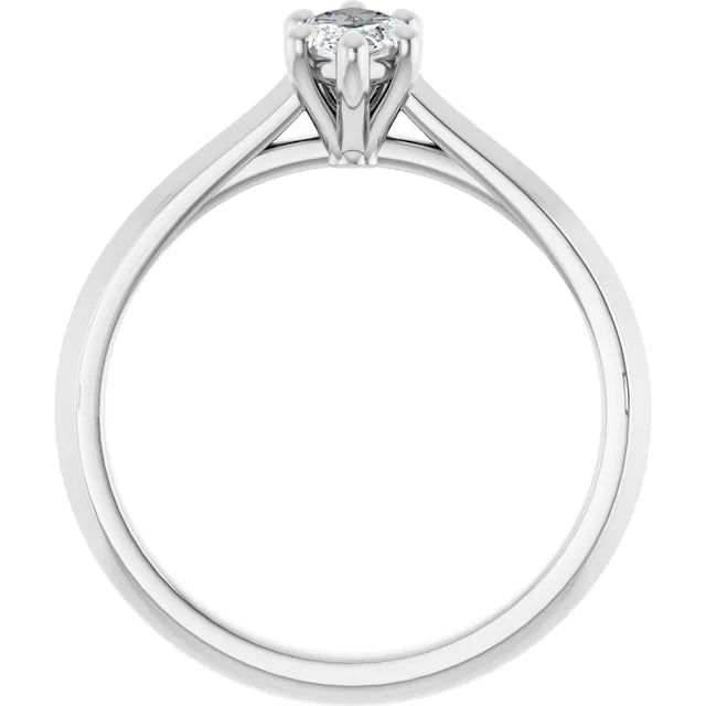 14K White Gold 0.5 CTW Marquise Diamond Engagement Ring