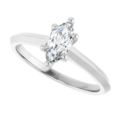 14K White Gold 0.5 CTW Marquise Diamond Engagement Ring