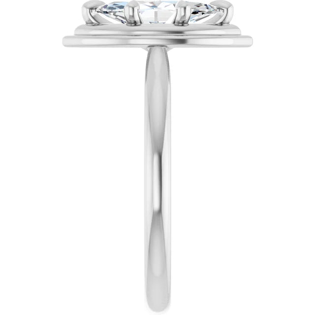 14K White Gold 1.03 CTW Marquise Bezel-Style Diamond Engagement Ring