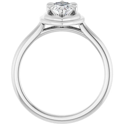 14K White Gold 1.03 CTW Marquise Bezel-Style Diamond Engagement Ring