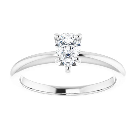 14K White Gold 0.70 CTW Pear 5-Prong Diamond Engagement Ring