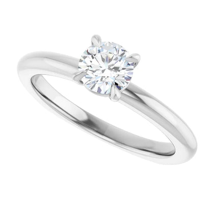 14K White Gold 0.70 CTW Round Solitaire Diamond Engagement Ring