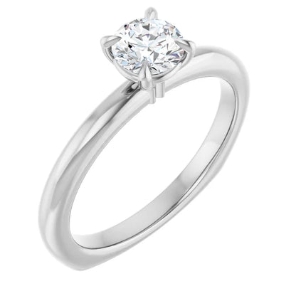 14K White Gold 0.70 CTW Round Solitaire Diamond Engagement Ring