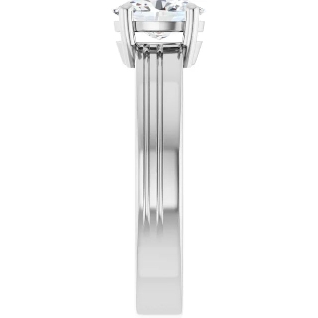 14K White Gold 0.52 CTW Oval Solitaire Lab Grown Diamond Engagement Ring