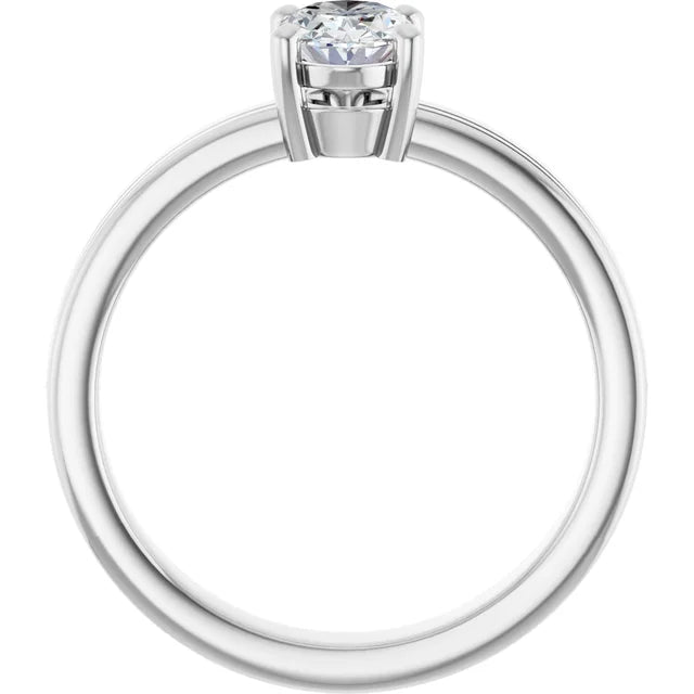 14K White Gold 0.52 CTW Oval Solitaire Lab Grown Diamond Engagement Ring