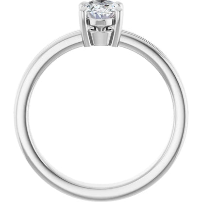 14K White Gold 0.52 CTW Oval Solitaire Lab Grown Diamond Engagement Ring