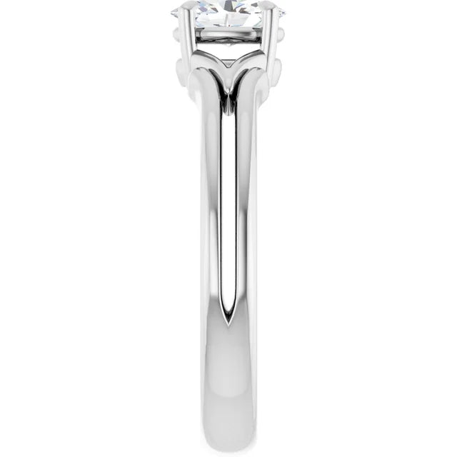 14K White Gold 0.52 CTW Oval Split Shank Lab Grown Diamond Engagement Ring