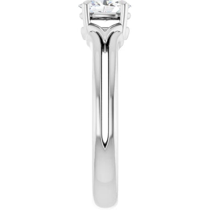 14K White Gold 0.52 CTW Oval Split Shank Lab Grown Diamond Engagement Ring