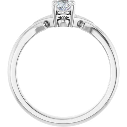 14K White Gold 0.52 CTW Oval Split Shank Lab Grown Diamond Engagement Ring