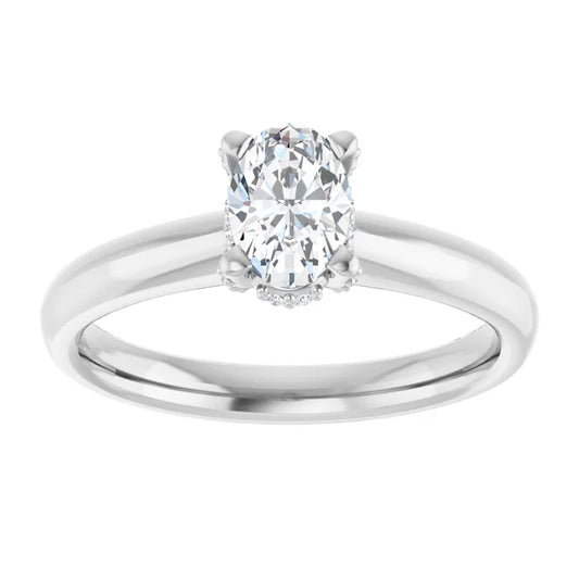 14K White Gold 0.56 CTW Oval Solitaire Lab Grown Diamond Engagement Ring