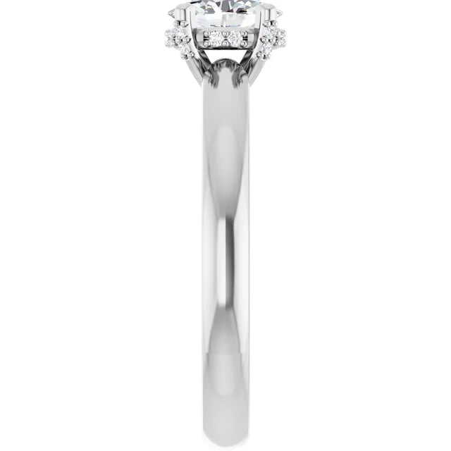 14K White Gold 0.56 CTW Oval Solitaire Lab Grown Diamond Engagement Ring