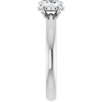 14K White Gold 0.56 CTW Oval Solitaire Lab Grown Diamond Engagement Ring