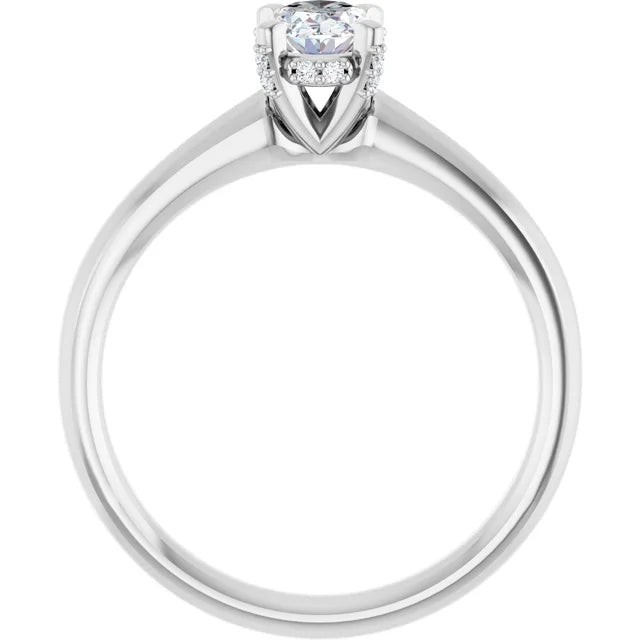 14K White Gold 0.56 CTW Oval Solitaire Lab Grown Diamond Engagement Ring