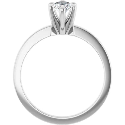 14K White Gold 0.70 CTW Marquise Cut Solitaire Diamond Engagement Ring