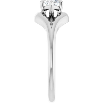 14K White Gold 0.70 CTW Marquise Cut Solitaire Split Shank Diamond Engagement Ring