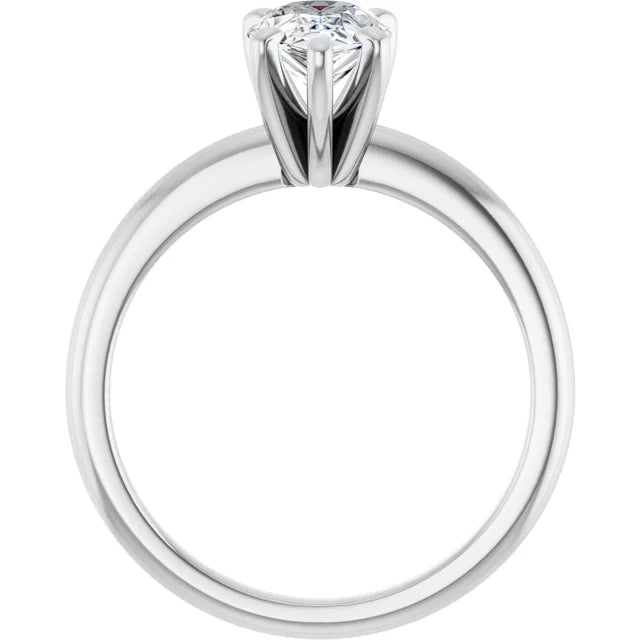 14K White Gold 0.70 CTW Pear Solitaire Diamond Engagement Ring