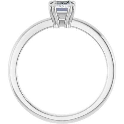 14K White Gold 0.72 CTW Emerald Cut Solitaire Diamond Engagement Ring-diamondnetjewellery