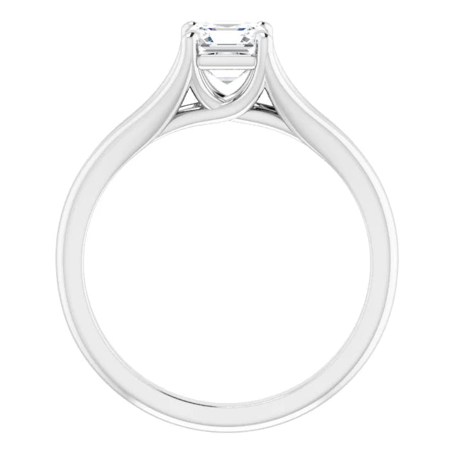 14K White Gold 1.20 CTW Asscher Split-Shank Diamond Engagement Ring