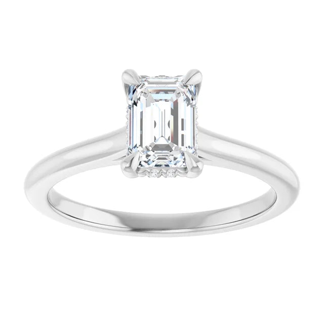 14K White Gold 2.09 CTW Emerald Halo Diamond Engagement Ring