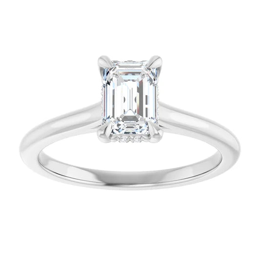 14K White Gold 2.09 CTW Emerald Halo Diamond Engagement Ring