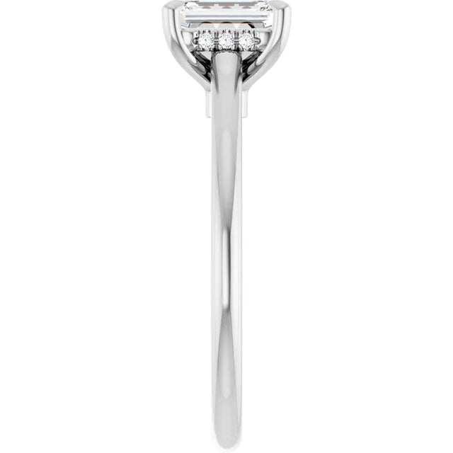 14K White Gold 2.09 CTW Emerald Halo Diamond Engagement Ring