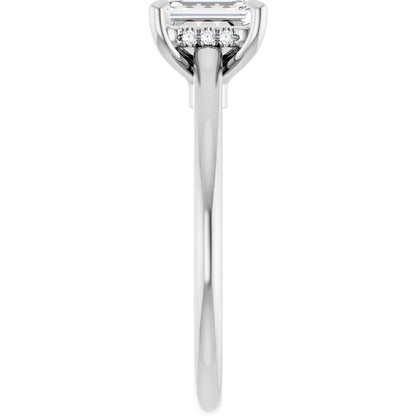 14K White Gold 2.09 CTW Emerald Halo Diamond Engagement Ring