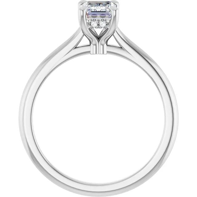 14K White Gold 2.09 CTW Emerald Halo Diamond Engagement Ring