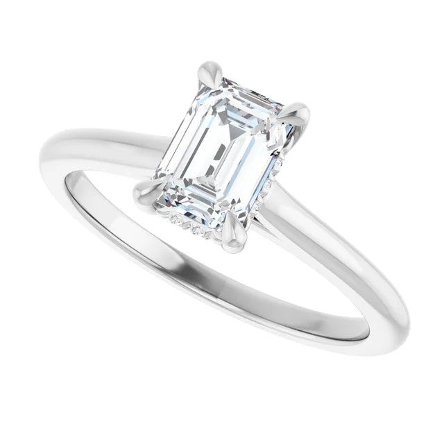 14K White Gold 2.09 CTW Emerald Halo Diamond Engagement Ring