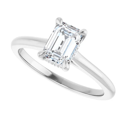 14K White Gold 2.09 CTW Emerald Halo Diamond Engagement Ring