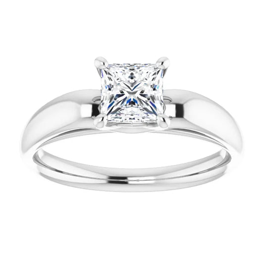 14K White Gold 1.02 CTW Princess Solitaire Diamond Engagement Ring