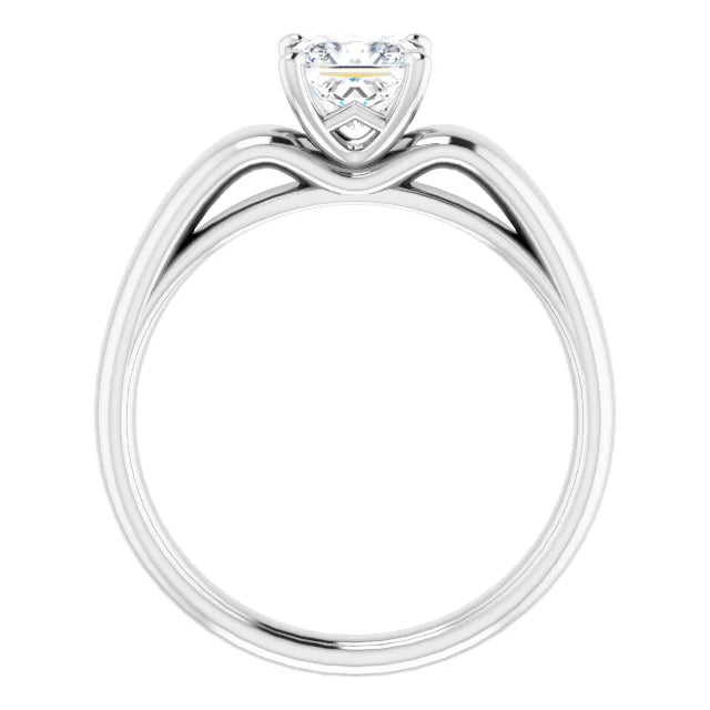 14K White Gold 1.02 CTW Princess Solitaire Diamond Engagement Ring