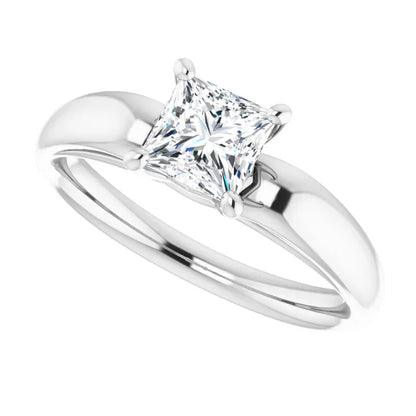 14K White Gold 1.02 CTW Princess Solitaire Diamond Engagement Ring
