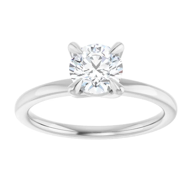 14K White Gold 0.70 CTW Round Solitaire Diamond Engagement Ring