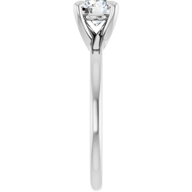14K White Gold 0.70 CTW Round Solitaire Diamond Engagement Ring