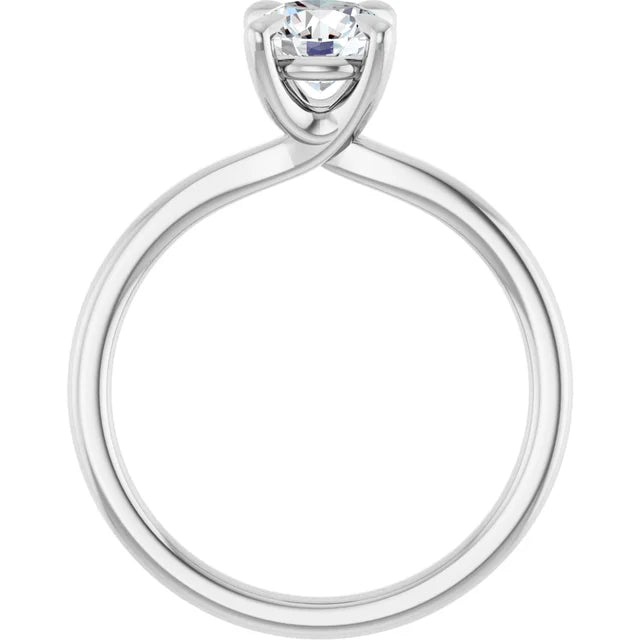 14K White Gold 0.70 CTW Round Solitaire Diamond Engagement Ring