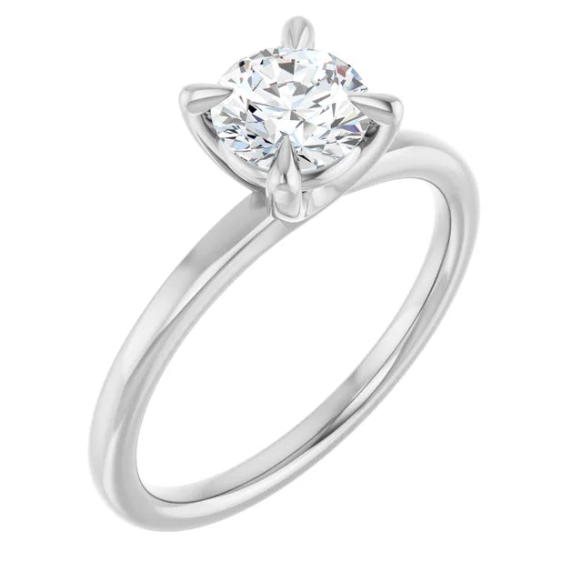 14K White Gold 0.70 CTW Round Solitaire Diamond Engagement Ring